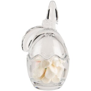 Clayre & Eef 6GL4950 Tarro de almacenaje conejo cristal transparente 6x6x12 cm estilo campestre
