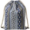 Juleeze JZBG0308 Mochila Blanco Azul 34x1x43 cm Ethno Design Drawstring