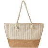 Juleeze JZBG0317 Bolso Marrón Beige 55x1x36 cm rayas look algodón asas