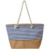 Juleeze JZBG0318 Bolsa de playa azul-blanco 55x1x36 cm asas de cuerda poliéster