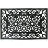 Clayre & Eef MC270 Felpudo Negro 60x40x1 cm Goma Rectangular Clásico