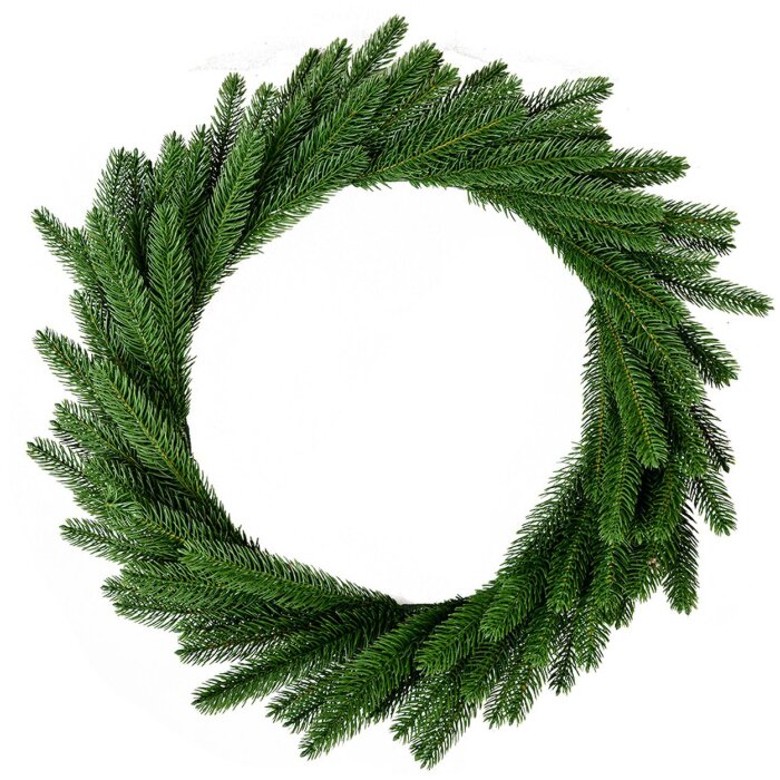 Clayre & Eef Corona de Navidad verde Ø63x7cm corona decorativa de plástico festivo