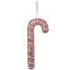 Clayre & Eef 66179 Colgante Decorativo Bastón de Caramelo Rosa Purpurina 7x2x17cm