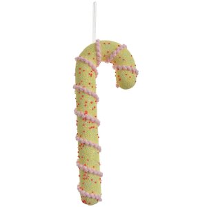 Clayre & Eef Colgante Bastón de Caramelo Amarillo Rosa 10x3x26 cm Plástico