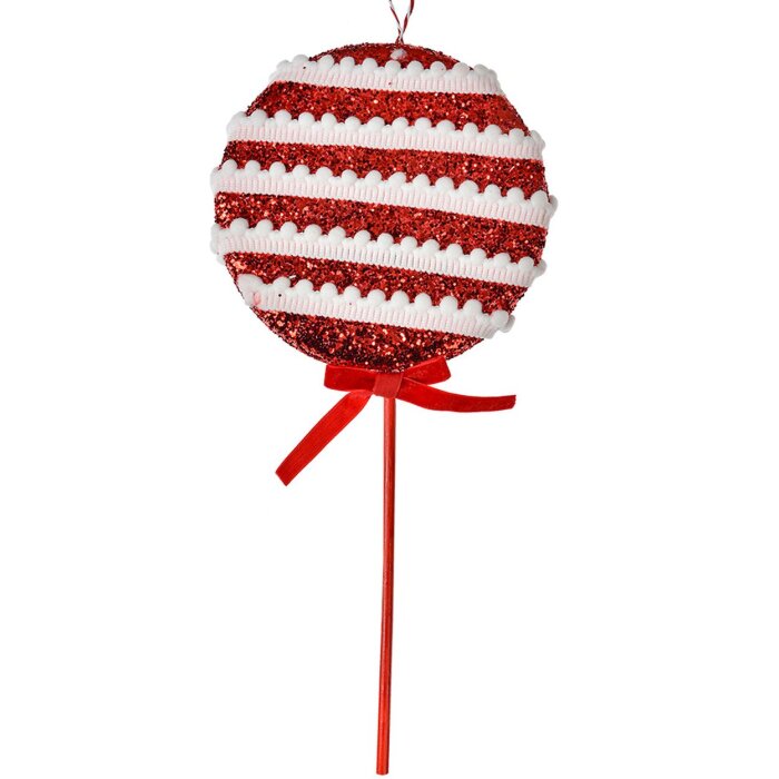 Clayre & Eef Decoración de Navidad Piruleta Rojo Blanco 14x4x30 cm