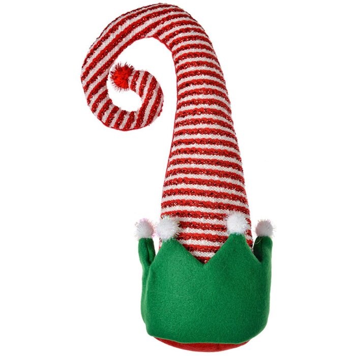 Clayre & Eef 66198 Decoración navideña Gorro de duende de Navidad 17x8x35 cm