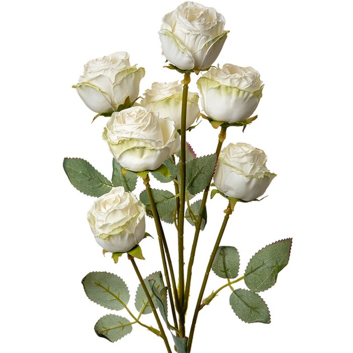 Clayre & Eef Ramo Decorativo Rosas Artificiales Blanco 8x8x55 cm