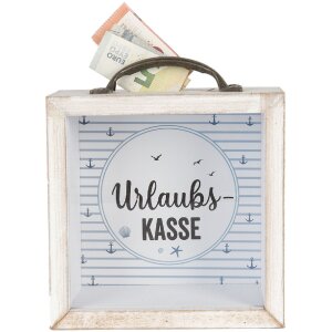 Clayre & Eef 65878 Hucha Blanca 15x8x18 cm Estilo Campestre MDF Cristal