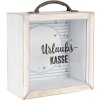 Clayre & Eef 65878 Hucha Blanca 15x8x18 cm Estilo Campestre MDF Cristal