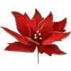 Clayre & Eef 66124 Decoración Navideña Flor Rojo Dorado Ø 43x28 cm Plástico