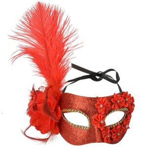 Clayre & Eef 66188 Máscara Oro Rojo 23x10x22...