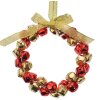 Clayre & Eef 66201 Decoración Colgante Guirnalda Oro Rojo Ø 11x2 cm Hierro