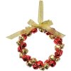 Clayre & Eef 66201 Decoración Colgante Guirnalda Oro Rojo Ø 11x2 cm Hierro