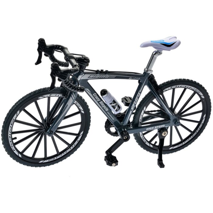 Clayre & Eef 66203 Miniatura de Bicicleta Gris Negro 20x5x12 cm Decoración Hierro Plástico