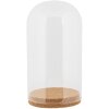 Campana de Cristal Clayre & Eef Ø12x22cm Transparente con Fondo de Corcho Decoración de Cristal