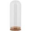 Clayre & Eef Vaso campana Ø 8x20 cm con base de corcho Vidrio transparente