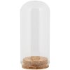 Clayre & Eef Glass Bell Jar Vidrio Ø5x10cm Transparente con fondo de corcho Deco