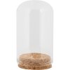 Clayre & Eef Vaso campana Ø5x8cm Transparente con base de corcho Vaso campana decorativo
