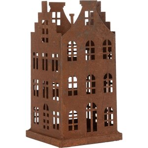 Clayre & Eef 6Y5775 Decoración Casa Set de 2 Metal Marrón Estilo Campestre 11x11x21cm