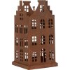 Clayre & Eef 6Y5775 Decoración Casa Set de 2 Metal Marrón Estilo Campestre 11x11x21cm