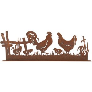 Clayre & Eef 6Y5778 Decoración Gallina con Gallo Marrón 41x5x14 cm Estilo campestre