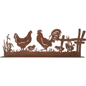 Clayre & Eef 6Y5778 Decoración Gallina con Gallo Marrón 41x5x14 cm Estilo campestre