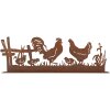 Clayre & Eef 6Y5778 Decoración Gallina con Gallo Marrón 41x5x14 cm Estilo campestre