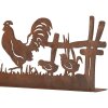 Clayre & Eef 6Y5778 Decoración Gallina con Gallo Marrón 41x5x14 cm Estilo campestre