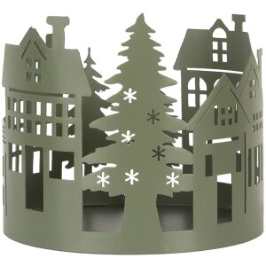 Clayre & Eef 6Y5788 Decoración Casas Set de 3 Estilo Campestre Metal Verde