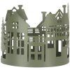 Clayre & Eef 6Y5788 Decoración Casas Set de 3 Estilo Campestre Metal Verde