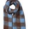 Juleeze JZSC0819BL Bufanda azul-marrón 39x200cm flecos sintéticos suaves