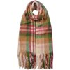 Juleeze JZSC0820GR Bufanda Verde Marrón Rosa Check 35x212 cm Flecos Señoras