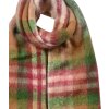 Juleeze JZSC0820GR Bufanda Verde Marrón Rosa Check 35x212 cm Flecos Señoras