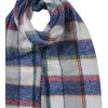 Juleeze JZSC0824BL Bufanda Mujer Azul Gris Cuadros 50x200 cm