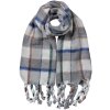 Juleeze JZSC0824G Bufanda Gris Verde 50x200 cm A cuadros con flecos