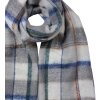 Juleeze JZSC0824G Bufanda Gris Verde 50x200 cm A cuadros con flecos