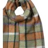 Juleeze JZSC0824GR Bufanda verde 50x200 cm cuadros flecos sintético