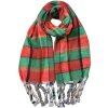 Juleeze JZSC0824R Bufanda rojo verde a cuadros 50x200 cm con flecos