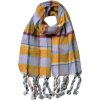 Juleeze JZSC0824Y Bufanda Cuadros Amarillo Morado 50x200 cm Flecos Señoras