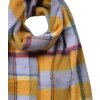 Juleeze JZSC0824Y Bufanda Cuadros Amarillo Morado 50x200 cm Flecos Señoras