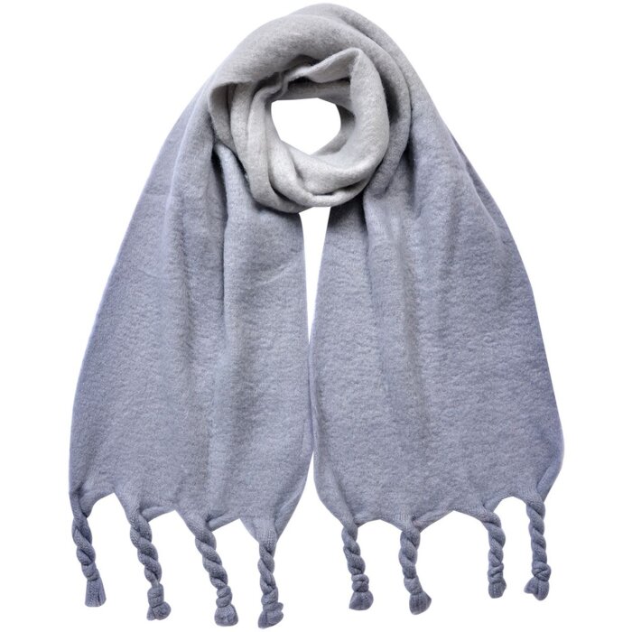 Juleeze bufanda gris 32x220 cm con flecos suave y elegante