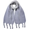 Juleeze bufanda gris 32x220 cm con flecos suave y elegante