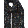 Juleeze JZSC0829Z Pañuelo Negro 14x146 cm Sintético con detalles de colores