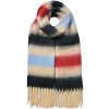 Juleeze JZSC0832R Bufanda 37x210 cm Rojo Azul Beige Flecos Rayas