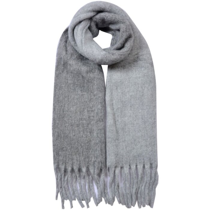 Juleeze JZSC0835G Bufanda Gris 40x240 cm Señoras Flecos Extra Largo