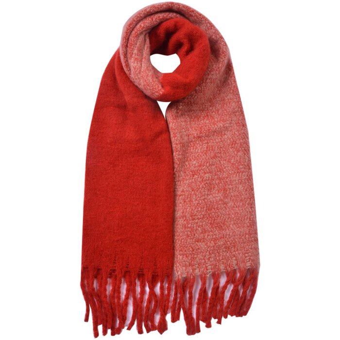 Juleeze JZSC0835R Bufanda Rojo 40x240 cm Bufanda de mujer con flecos