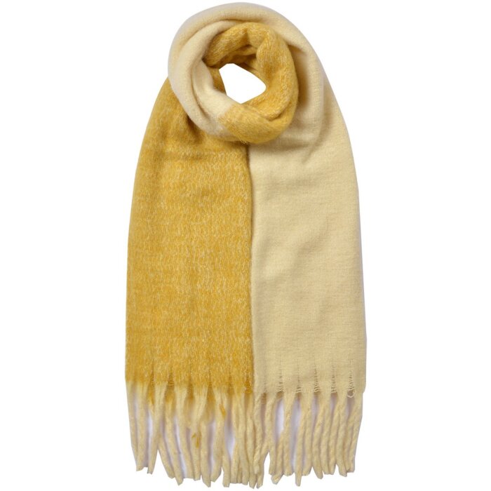 Juleeze JZSC0835Y Bufanda Amarillo 40x240 cm con Flecos Sintético Señoras
