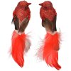 Clayre & Eef 66138 Decoración Pájaro Set de 2 Rojo Marrón 16x5x5 cm Plástico