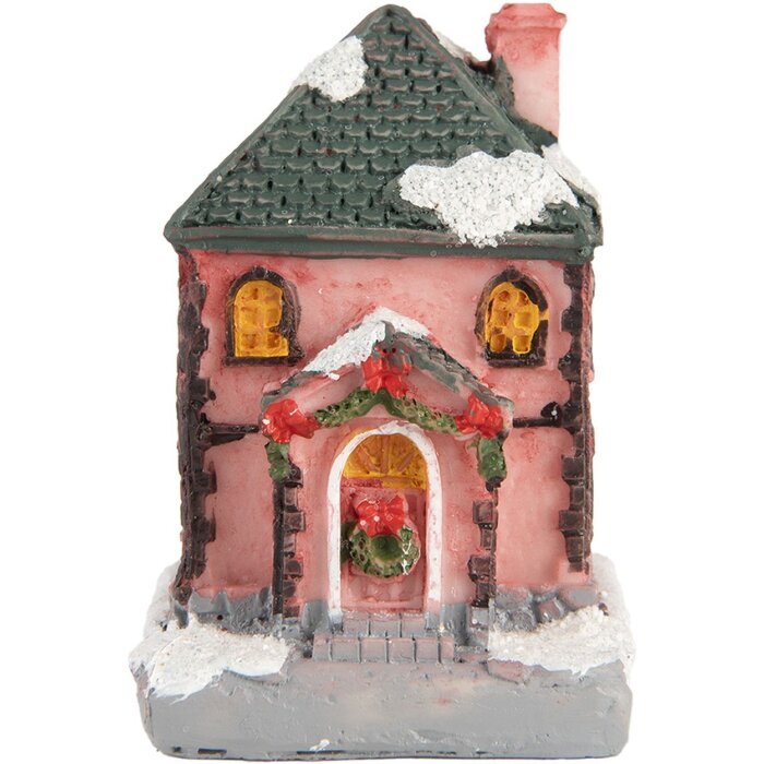 Clayre & Eef 6PR5734 Decoración Casa con LED Rosa Gris 4x5x6 cm