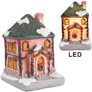 Clayre & Eef 6PR5734 Decoración Casa con LED Rosa Gris 4x5x6 cm
